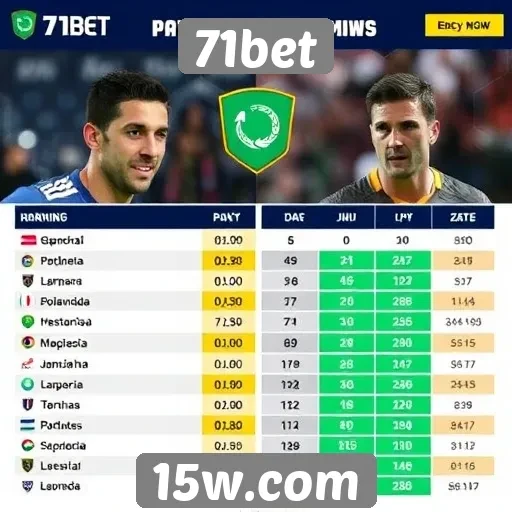 Estatísticas de jogadores no site 71bet